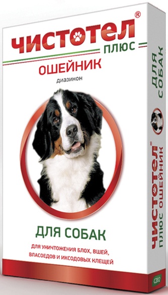 Ошейник для собак ЧИСТОТЕЛ Плюс от блох и клещей (65 см)