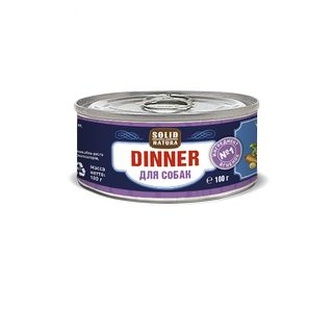 Корм влажный для собак SOLID NATURA ЦБ-00017504 DINNER фарш, ягненок, беззерновой (100 г)
