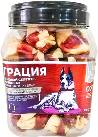 Лакомство для собак мелких пород GREEN QZIN Грация Мясо гусиное сушеное на яблоке (750 г)