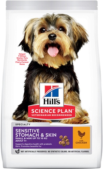 Корм сухой для собак мелких и миниатюрных пород HILL'S Science Plan Sensitive Stomach&Skin Small&Mini Курица (3 кг)