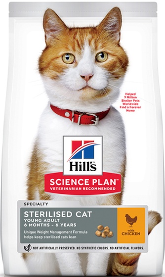 Корм сухой для стерилизованных кошек до 7 лет HILL'S Science Plan курица (0,3 кг)