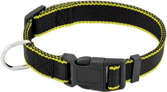 Ошейник для собак SAIVAL Premium Цветной край черный с желтым (25мм/55см)