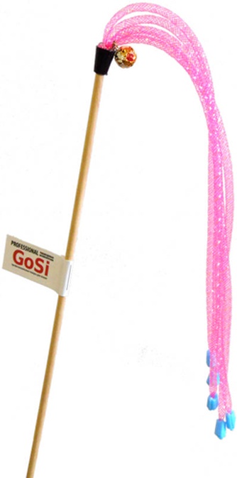 Игрушка для кошек GOSI Дразнилка трубочки длинные с наконечниками, розовые (50см)