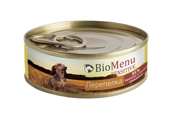 Корм влажный для собак BIOMENU Sensitive с перепелкой (100 г)