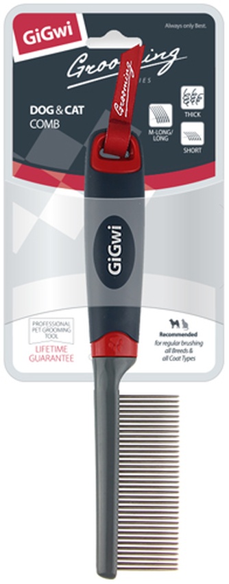 Расческа для кошек и собак GIGWI Grooming с частыми зубцами