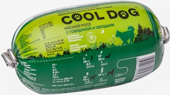 Корм влажный для собак COOL DOG мясной ролл с Говядиной и овощами(200 г)