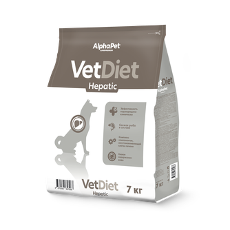 Корм сухой для взрослых собак ALPHAPET Vet Diet Hepatic при заболеваниях печени (7 кг)