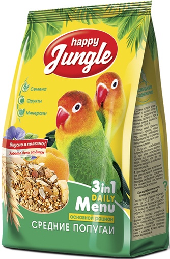 Корм для средних попугаев HAPPY JUNGLE J104 (500 г)