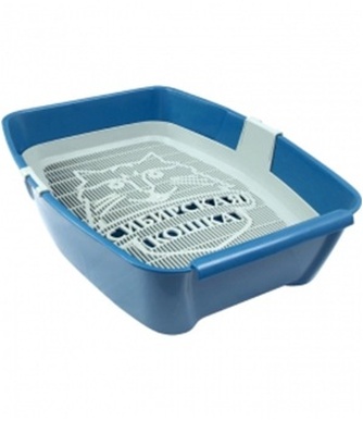 Туалет-лоток для кошек СИБИРСКАЯ КОШКА Евро глубокий с сеткой и бортиком (44*32*11 см)