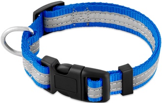Ошейник для собак ЛЕНТАЗОО светоотражающий синий (35-50 см)