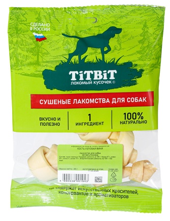 Лакомство для собак мелких пород TITBIT Лакомый кусочек Кость узловая мини (28 г)