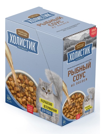 Лакомство для кошек ДЕРЕВЕНСКИЕ ЛАКОМСТВА Холистик Премьер Рыбный соус из лосося (90 г)