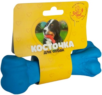 Игрушка для собак ЗООНИК Кость средняя, литой пластикат, синяя (15,8 см)