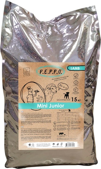 Корм сухой для щенков мини пород PEPPO Mini Junior Lamb с ягненком (15 кг)