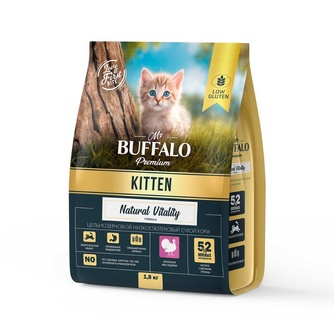 Корм сухой для котят MR. BUFFALO Kitten Natural Vitality с индейкой (1,8 кг)