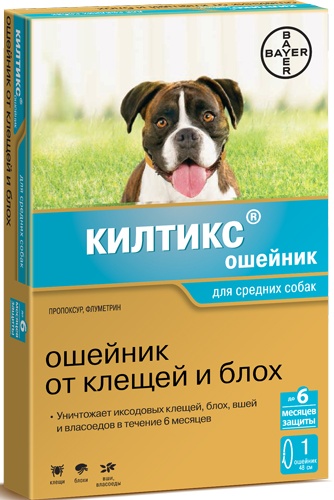 Ошейник для средних собак BAYER Килтикс от блох и клещей (48 см)