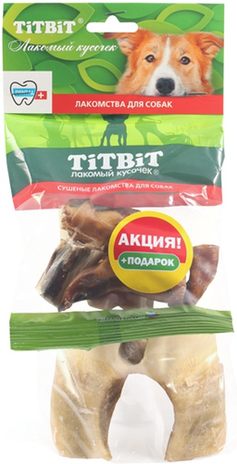 Лакомство для собак мелких пород TITBIT Лакомый кусочек Сустав говяжий путовый (480 г)