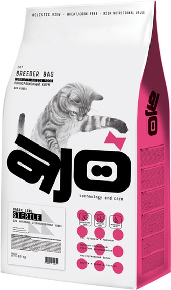 Корм сухой для стерилизованных кошек AJO Sterile Breeder (10 кг)
