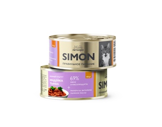 Саймон 93139 кон.д/взрослых кошек паштет с Индейкой и тыквой 100г