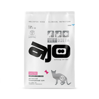 Корм сухой для кошек AJO Vet Dieta Gastro при нарушениях пищеварения (5 кг)