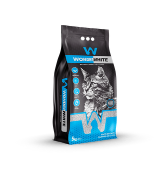 Наполнитель комкующийся бентонитовый для кошек WONDER WHITE Unscented Natural без ароматизатора (5 кг)