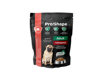 Корм сухой для собак мелких пород PROSHAPE Adult с говядиной (1,5 кг)
