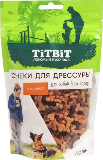 Лакомство для всех пород TITBIT Снеки кролик, для дрессуры (100 г)