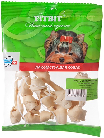 Лакомство для собак мелких пород TITBIT Лакомый кусочек Кость узловая мини (28 г)