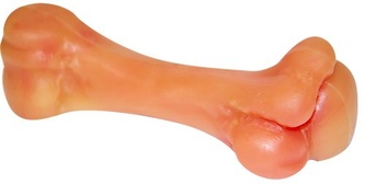 Игрушка для собак ЗООНИК Кость средняя, литой пластикат, оранжевая (15,8 см)