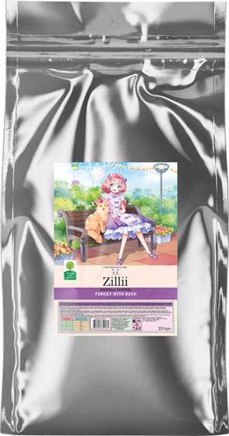 Корм сухой для взрослых кошек ZILLII Hairball Control выведение шерсти из желудка с индейкой и уткой (10 кг)