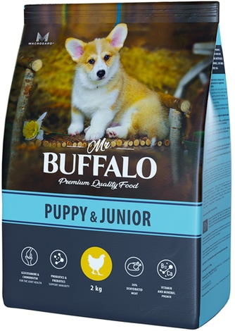 Корм сухой для щенков и юниоров MR. BUFFALO Puppy&Junior курица (2 кг)