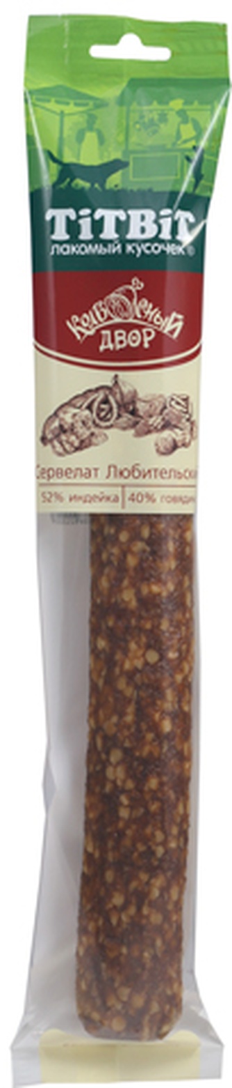 Лакомство для собак мелких пород TITBIT Лакомый кусочек Колбасный двор Сервелат Любительский (270 г)