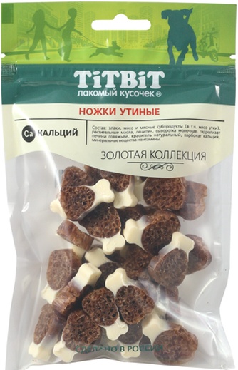 Лакомство для собак TITBIT Золотая коллекция ножки утиные (55 г)