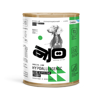 Корм влажный для взрослых собак AJO Hypoallergenic склонных к аллергии (400 г)
