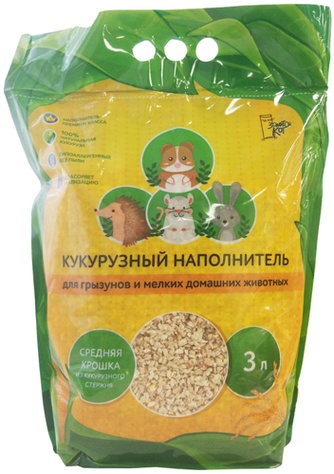 Наполнитель впитывающий кукурузный для грызунов ЗОЛОТОЙ КОТ (3 л)
