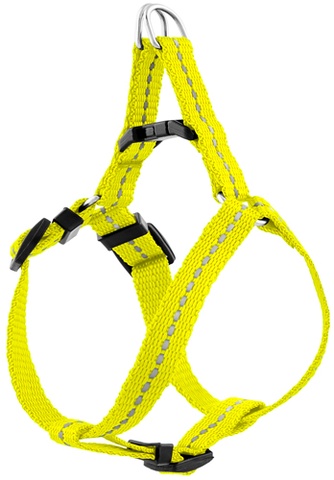 Шлейка быстросъёмная для собак SAIVAL Рефлекс светоотражающая желтая (XS/27см/35см)