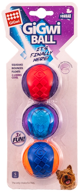 Игрушка для собак GIGWI G-Ball Три мяча с пищалкой (5 см)