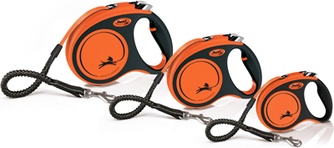 Рулетка для собак до 20 кг FLEXI Xtreme черно-оранжевая (5 м)