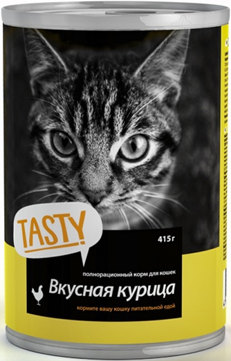 Корм влажный для кошек TASTY 10 TS 802 курица, в соусе (415 г)