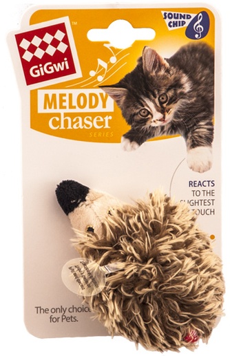 Игрушка для кошек GIGWI Melody chaser ежик со звуковым чипом (10 см)