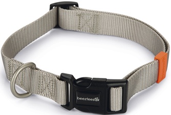 Ошейник нейлоновый для собак BEESTEEZ Uni светло-серый (2,5*70 см)