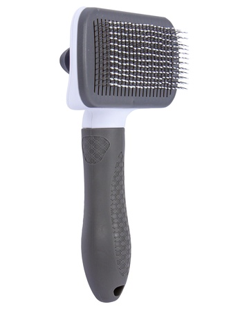 Пуходерка для животных RICH BREED Classic с кнопкой очистки, серая (S/17*8*5,5 см)