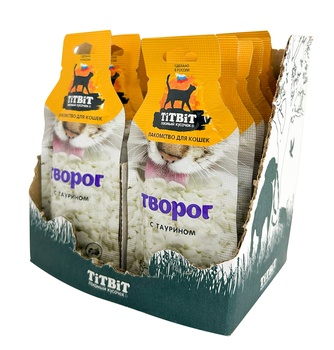 Лакомство для кошек TITBIT Творог с таурином (15 г)