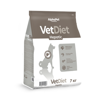 Корм сухой для взрослых собак ALPHAPET Vet Diet Hepatic при заболеваниях печени (7 кг)