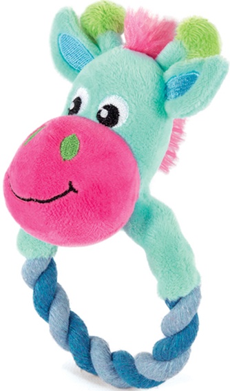 Игрушка для щенков TRIOL Puppy Жираф с кольцом, плюшевая, разноцветная (9*17 см)