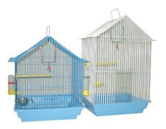 Клетка для птиц ЗООМАРК домик большая, комплект (35*28*55 см)