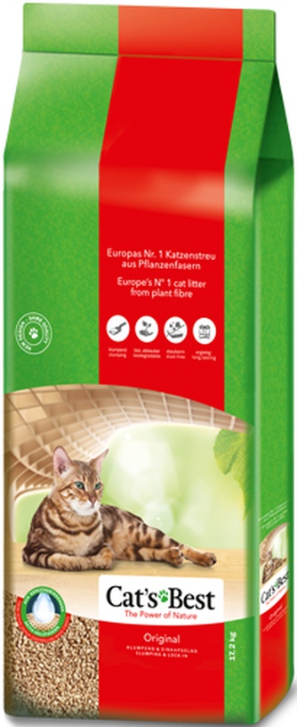 Наполнитель комкующийся древесный для кошек CAT'S BEST Original (40 л/17,2 кг)
