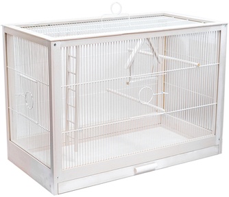 Клетка для птиц ZOOM Ретро-кантри большая белая деревянная (71*33,5*51 см)