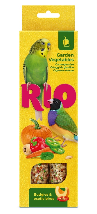 Лакомство для волнистых попугаев и экзотических птиц RIO Палочки с садовыми овощами (2 шт/40 г)