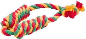 Игрушка для собак DOGLIKE Сарделька канатная большая красная, желтая, зеленая (58 см/2 шт)